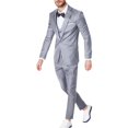 thumbnail image 2 of Men's Slim Fit 2-Piece Suit Set, Business Blazer Jacket and Dress Pants, Formal Wear For Wedding Party and Special Occasions,Light Gray,3XL, 2 of 6