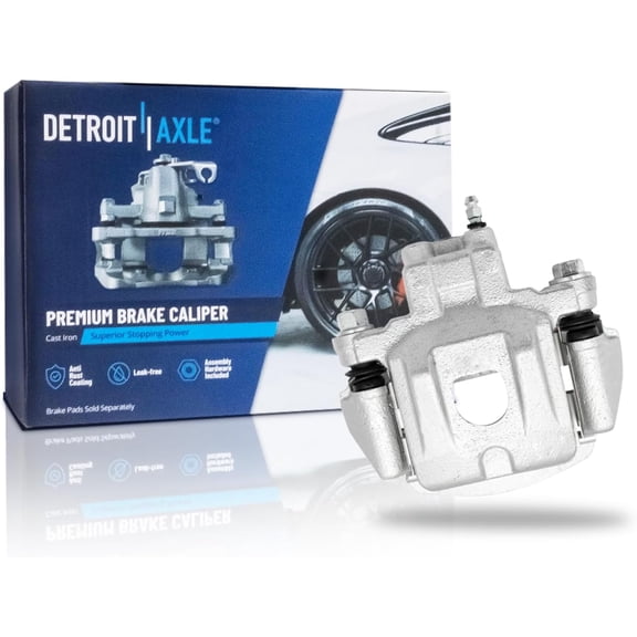 Detroit Axle - Rear Right Brake Caliper for 2004-2007 Toyota Highlander Disc Brake Caliper w/Bracket 2005 2006 Replacement Passenger Side Assembly
