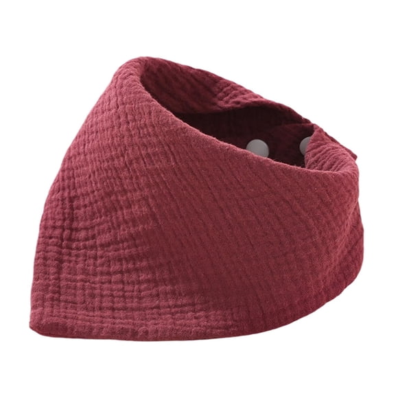 Babero unisex para bebé, suave y transpirable, ajustable, con broches de tela, color liso Rojo oscuro
