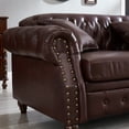 thumbnail image 6 of Chesterfield Faux Leather Sofa, 3 Seaters Button Tufted Couch with Storage and Nailhead Trims for Living Room Office, 6 of 12