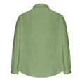 thumbnail image 6 of UVEASISHA Sales Today Clearance Clearance Mens Solid Color Button Down Shirt Lightweight Long Sleeve Lapel Shirts Loose Fit Casual Beach Shirt 2025 Summer Wedding Dress Shirts Green M, 6 of 7
