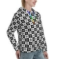 thumbnail image 6 of Lsque Checkerboard With Snowflake 1 Pattern Casual Women's Hoodie,Hooded Sweatshirt with Kangaroo Pocket,Pullover Hoodie with Eye-catching Drawstrings-Medium, 6 of 7