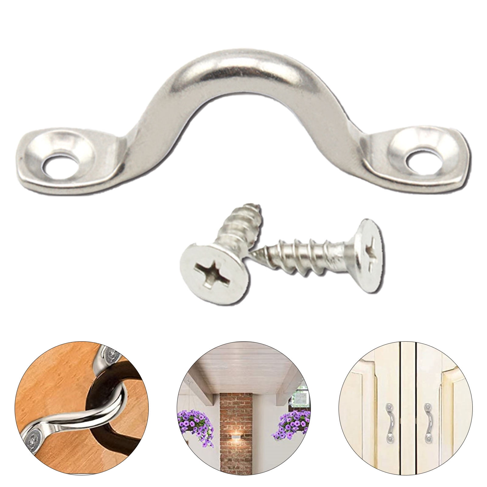 Yirtree 10Pcs Stainless Steel 316 Bimini Boat Top M5 Pad Eye Deck Loop Strap Tie Down Anchor