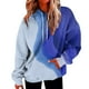 thumbnail image 2 of Gibobby Sudaderas largas con capucha Sudadera suelta para mujer Sudadera con capucha Sudadera con cordón de manga larga colorida informal con bolsillos （Aqua， S), 2 of 5