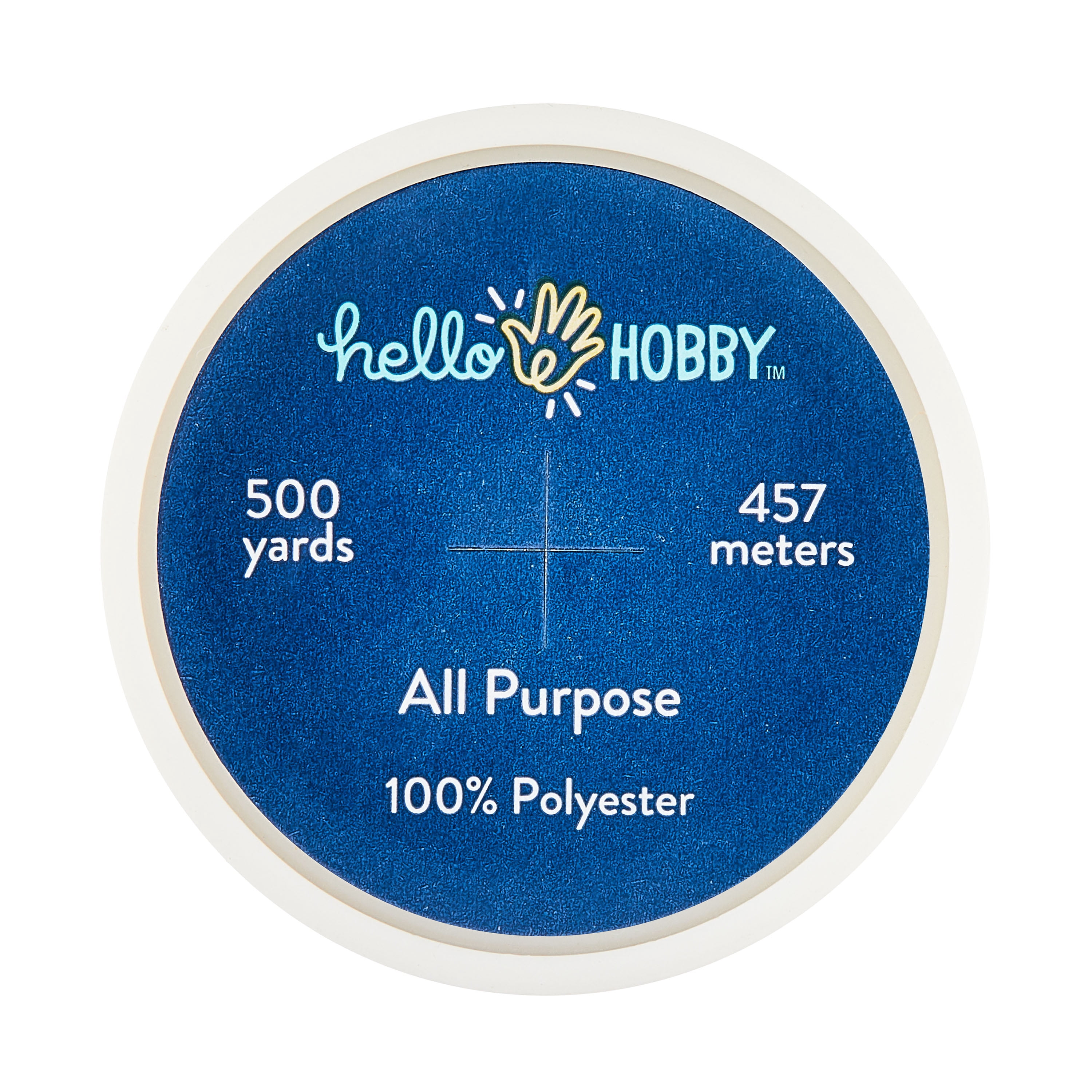 Hello Hobby Off-White 100% Polyester All Purpose Thread, 500 Yards