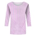 thumbnail image 5 of ZDNIXIAN Womens Long Sleeve Shirts Tops ,Crew Neck Long Sleeve Casual Shirt, Loose Fit Mixed Stripe Pullover Top, Lightweight Relaxed Fit Daily Fashion Tunic, 5 of 5
