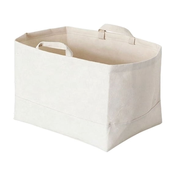 Rectangular Storage Basket,Washable Collapsible Canvas Organizer Bin with Sturdy Handles for Closet Bedroom Dormroom