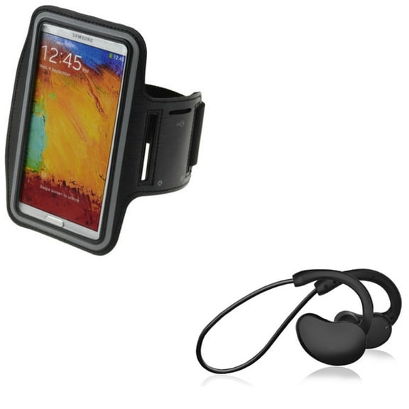 Gym Workout Sports Running Armband w Hands-free Mic Sports Earphones Wireless Headphones N1Q for LG Phoenix Plus, G Vista Pro Lite, K20 Plus, Optimus G Pro, Flex 2, 3, Harmony 2, Fortune 2