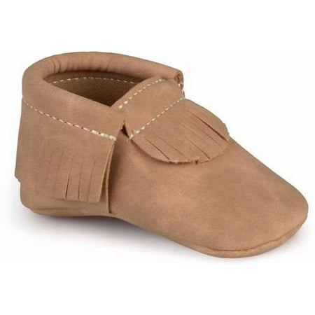 Brinley Kids Baby Infant Toddler Faux Leather Fringed Moccasin Booties