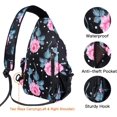 thumbnail image 5 of Mosiso Crossbody Sling Backpack for Women,Impatiens Shoulder Chest Bag with Anti-theft Pocket ForTravel Hiking Cycling, Black, 5 of 7