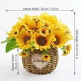 thumbnail image 3 of Bisitoy Artificial Flowers Simulation Sunflower Bonsai with Vase Small Fake Flower Figurine for Table Centerpiece Home Office Living Table and Farmhouse Decor (Yellow), 3 of 6
