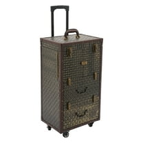 Wildnix Makeup Train Case, Vintage Rolling Hairdressing Organizer, Large Capacity with Compartments, Sturdy Design, Four  Wheels, Ideal for Beauty Salon or Travel