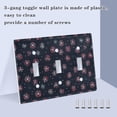 thumbnail image 3 of Yayeee Toggle Light Switch Wall Plate 2-Gang 4.56"x4.48" Decorative Outlet Cover, Red Fireworks Pattern, 3 of 7