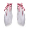 thumbnail image 1 of KKmeter 1 Pair Girls Cute Bunny Plush Lop Ears Hair Clip Bowknot Lop Ears Hairpin Halloween Cosplay Costume Hair Accessories Pink, 1 of 5