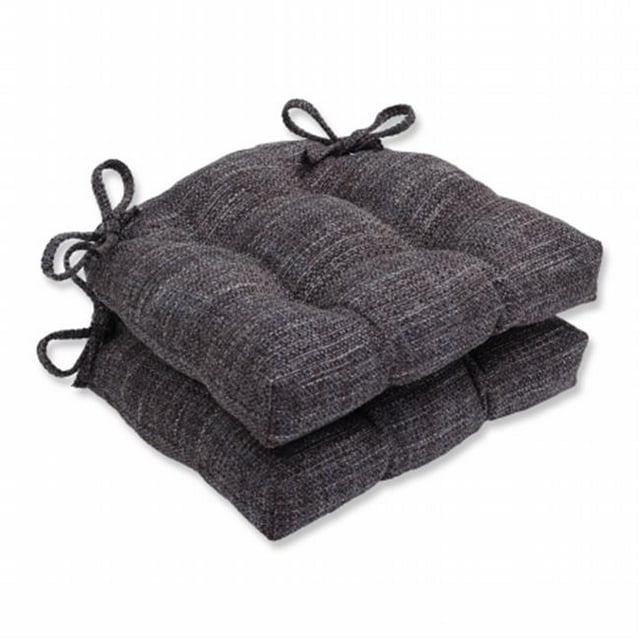 Pillow Perfect 599663 Tweak Gravel Réversible Chaise Pad&44; Ensemble de 2 - Noir