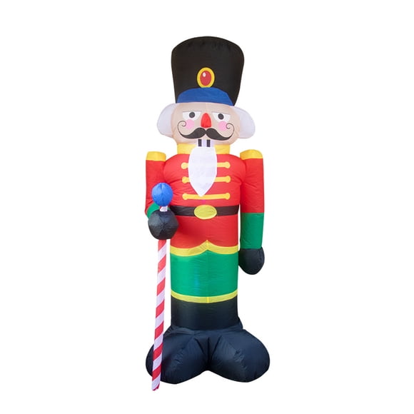 Giant Inflatable LED Nutcracker Garden Holiday Christmas Decorations with Blower