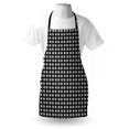 thumbnail image 4 of Moon Rays Apron, Illustration of Half Sun and Half Crescent in Continuous Pattern, Unisex Kitchen Bib with Adjustable Neck for Cooking Gardening, Adult Size, Charcoal Grey and White, by Ambesonne, 4 of 4
