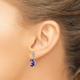 thumbnail image 3 of Auriga Fine Jewelry 925 Sterling Silver Rhodium-plated Amethyst Drop Earrings for Women, 3 of 6