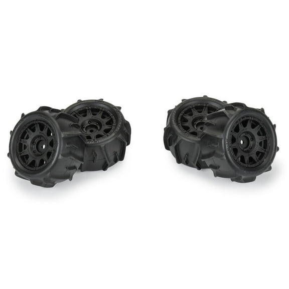 Pro-Line Racing Dumont F/R Tires Mounted 12mm Hex Black Raid 4 for Arrma Granite Grom PRO1031110