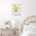 thumbnail image 4 of Yellow Floral Wall Art Country Wildflower and Butterfly in Vase Wall Art Bedroom Grey Rustic Wooden Boards Canvas Art Wall Decor for Living Room Bathroom Bedroom Office Decor,10L X 8W Inches, 4 of 6