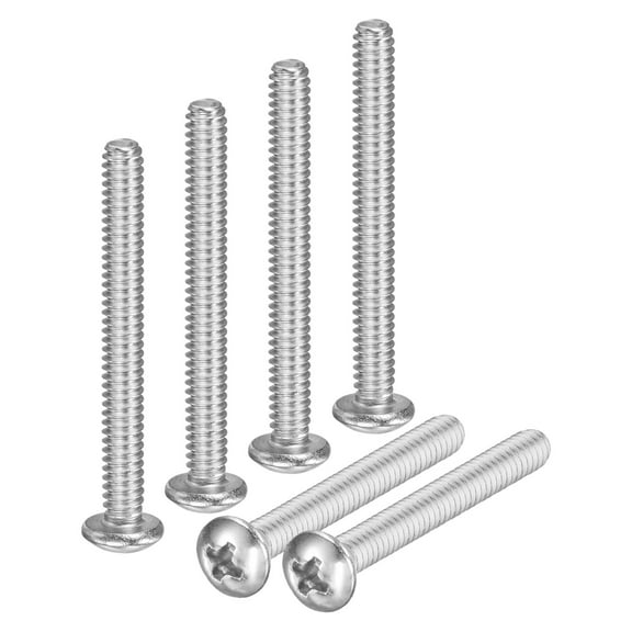 Uxcell 10-Pack 10-24x1-3/4 Pan Head Machine Screws 304 Stainless Steel Cross Head Fully Threaded Bolts for Furniture Silver
