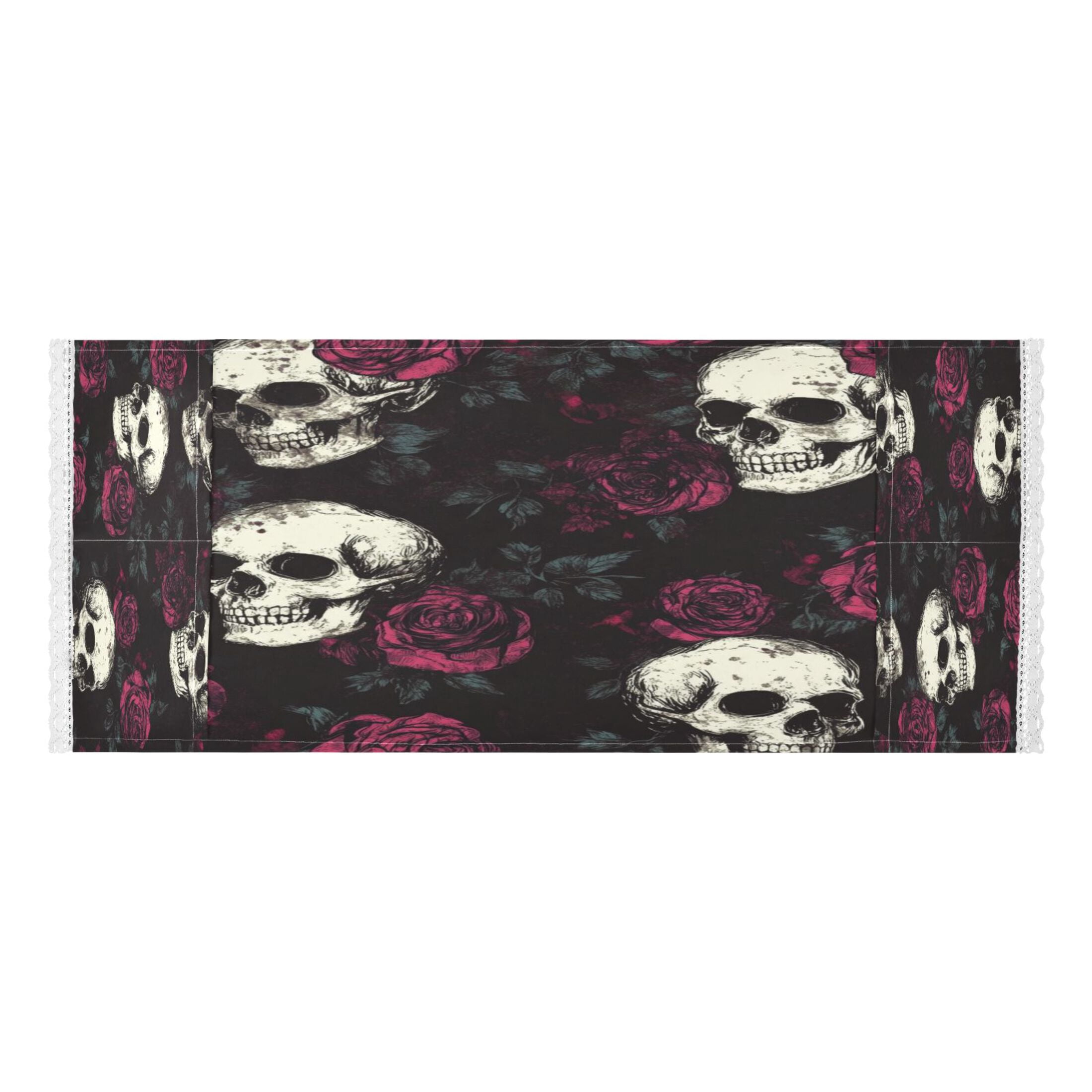 WOBOGO Skull Burgundy Roses Pattern Washing Machine Cloth Dryer Refrigerator Top Cover Protective Non-Slip Mat For Kitchen Laundry