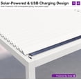 thumbnail image 3 of PURPLE LEAF 11x23 ft Louvered Pergola Solar LED Lights Heavy Duty Aluminum Outdoor Hidden Drainage System Patio Backyard Garden Deck White, 3 of 5