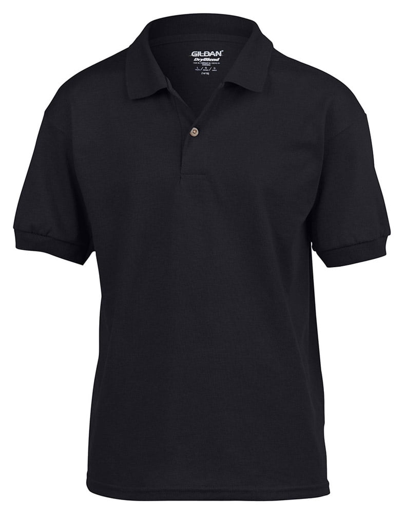 Gildan 8800B DryBlend Youth Polo Shirt -Black-Large - Walmart.com