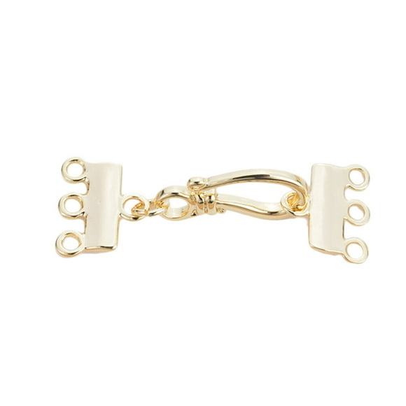 3 Strand Clasps Copper Plating Necklace Connectors Separable Layered Necklace Clasps Jewelry Findings for DIY Craft