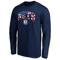 thumbnail image 2 of Men's Navy Brooklyn Nets Banner Wave Long Sleeve T-Shirt, 2 of 3