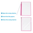 thumbnail image 5 of Uxcell 10 Pcs Non-punching Report Covers with Swing Clip, Plastic Presentation Folders for Office, Rose Red, 5 of 7
