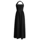 thumbnail image 5 of Vestido midi sin mangas de verano para mujer: hombros descubiertos, cintura alta, vuelo, vestido largo de playa, tejido elástico, 5 of 5