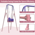 thumbnail image 7 of G TALECO GEAR Swing Sets for Backyard, Foldable Baby Swing Outdoor with Safety Harness, Indoor Toddler Swing Pink & Purple, 7 of 7