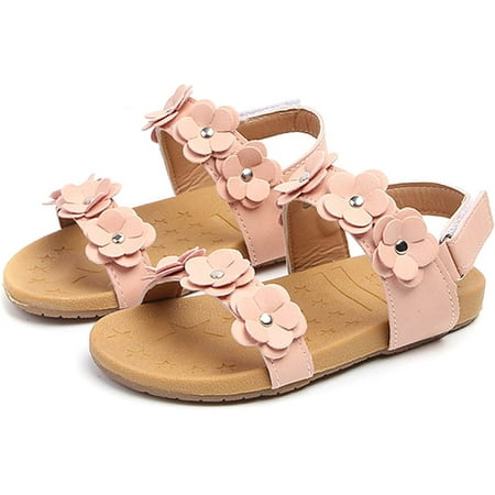 

Girl s Cute Floral Strap Sandals Flat Summer Sandals Shoes(Toddler/Little Kid