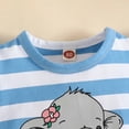 thumbnail image 6 of Lovzfmll 3-Piece Girl's Elephant Print Set, Flutter Sleeve Ruffle Top & Bib Shorts & Headband, Casual Outfits for Toddler 12-18 Months, 6 of 9