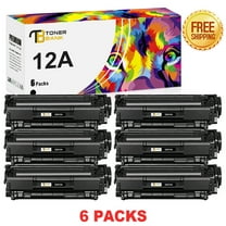 Toner Bank Compatible 12A Toner for HP 12A Q2612A 1020 LaserJet 1010 1012 1020 1022 3015 3055 M1005MFP M1319MFP Printer Replacement (Black, 6 Packs)