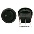 thumbnail image 3 of 90 PACK 6A 250V 10A 125V SPST ON/OFF 2 POSITION MINI ROUND ROCKER SWITCH 12V, 3 of 3