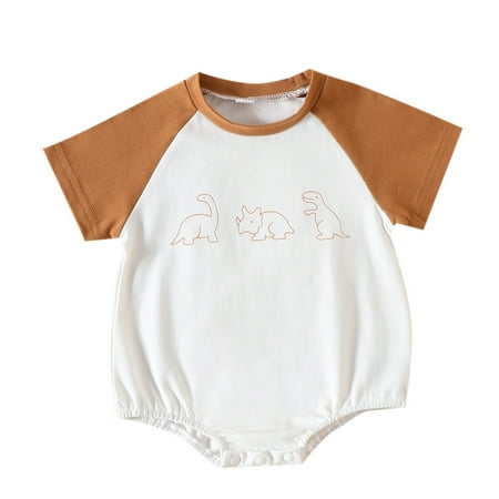 

Boys Girls Short Sleeve Cartoon Printed Pullover Romper Sweatshirt Bodysuits Mommy And Baby Matching Outfits