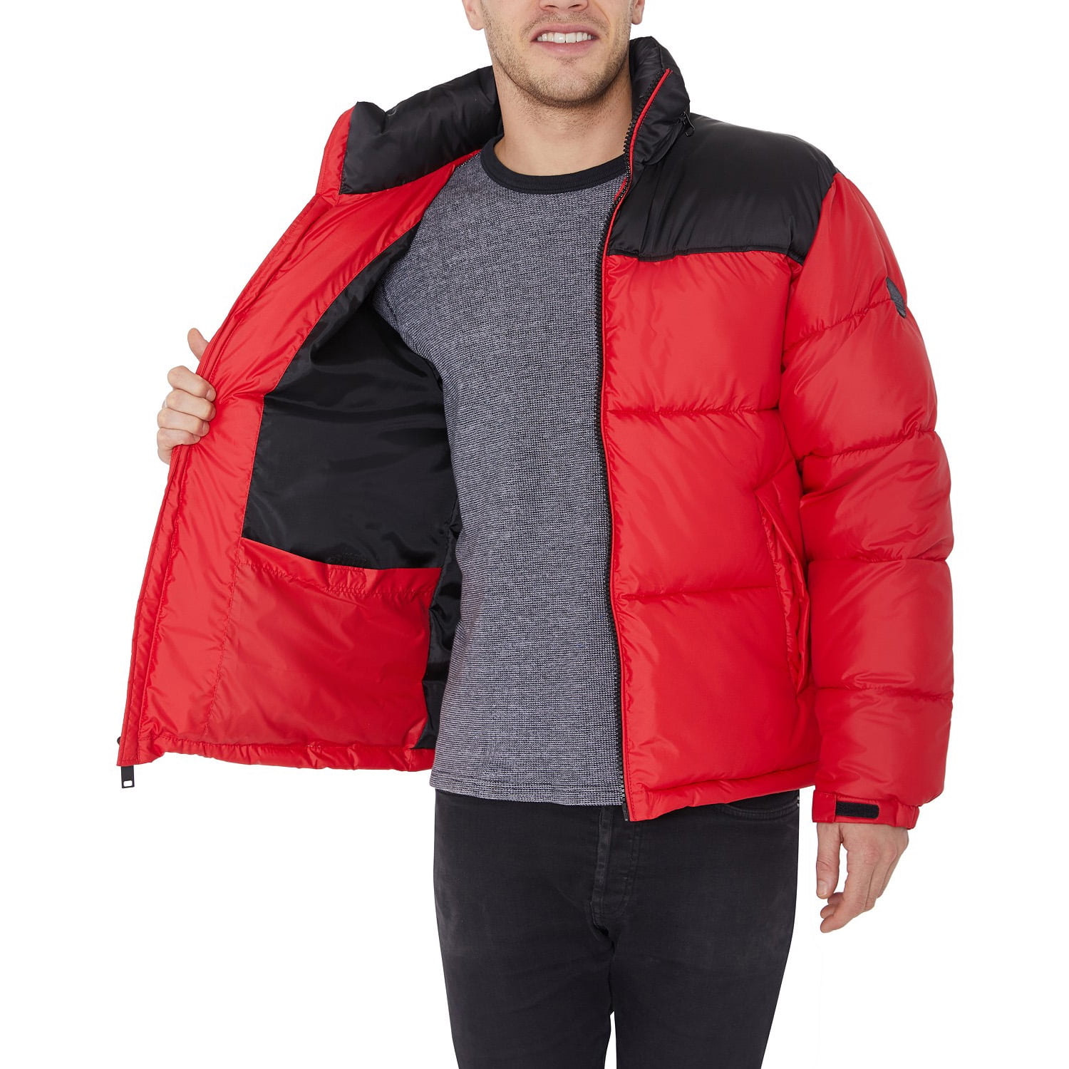 セール☆送料込み☆Colorblocked Puffer Jacket HFX Colorblock Men's Puffer Jacket, Red, Small - Walmart.com