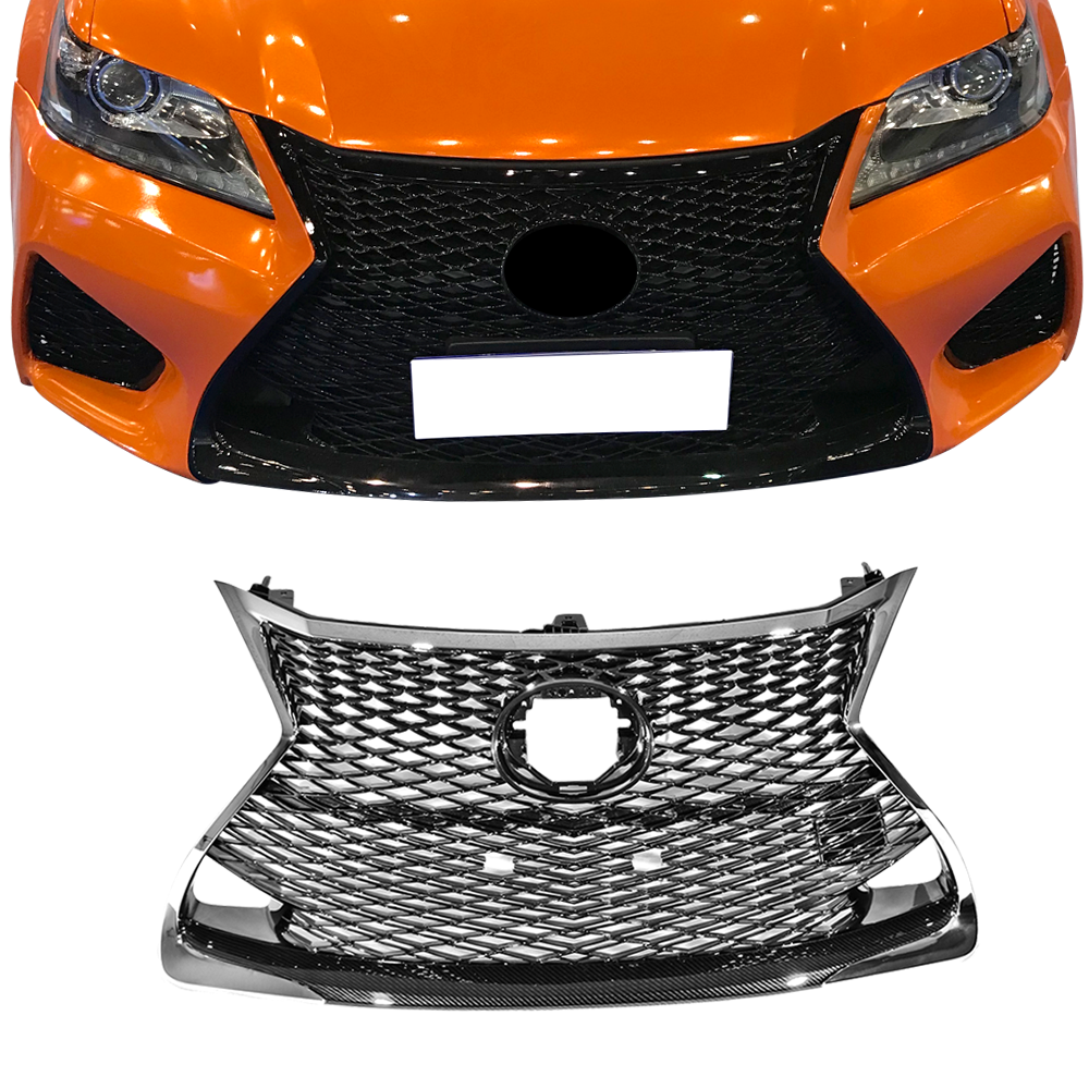 YLT AUTO Front Gloss Black Grille – Fits Lexus GX460 2014-2022, Luxury Style, Chrome+Black