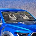 thumbnail image 4 of Xixirimido Car Windshield Sun Shade Foldable Sun Visor for Front Window Sunshade Universal Fit Most Truck SUV Vans Car Interior Accessories, Fuuny Pug Dogs, 4 of 8