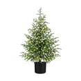 thumbnail image 2 of 31.4" Artificial Norfolk Pine Tree with LED - Faux Christmas Tree Potted Green for Front Porch Christmas Indoor Outdoor Decor for Entryway, Living Room, Office, Apartment, 2 of 6