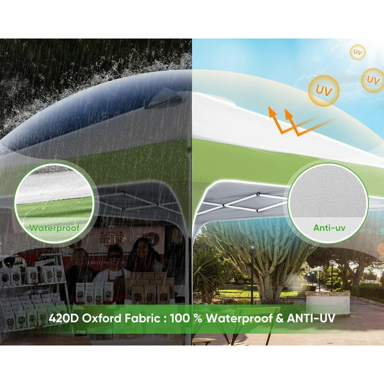 Quictent 10x10 Pop up Canopy Tent Easy One Person Set upPortable