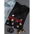 thumbnail image 3 of Sweet Desire Candy And Cookies Design Women Black T-Shirt, Female Small, 3 of 4