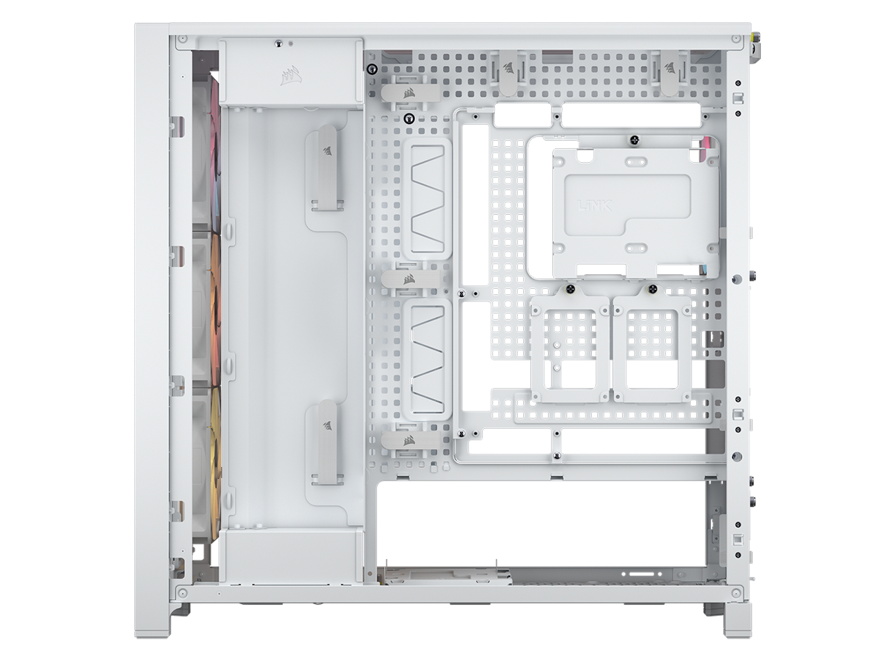 CORSAIR FRAME 5000D RS ARGB Modular High Airflow Mid-Tower PC Case, White – Fully Customizable Design –  InfiniRail™ Fan Mounting System – Fits Multiple 360mm Radiators or a 420mm Radiator – Reverse M