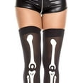 thumbnail image 4 of Music Legs Women's Women's 4171-BLACK-WHITE Skeleton Print Thigh High Stockings; Black & White 4171-BLACK/WHITE, 4 of 4