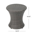 thumbnail image 3 of Townsgate Outdoor Boho Round Wicker Accent Table, Gray, 3 of 7