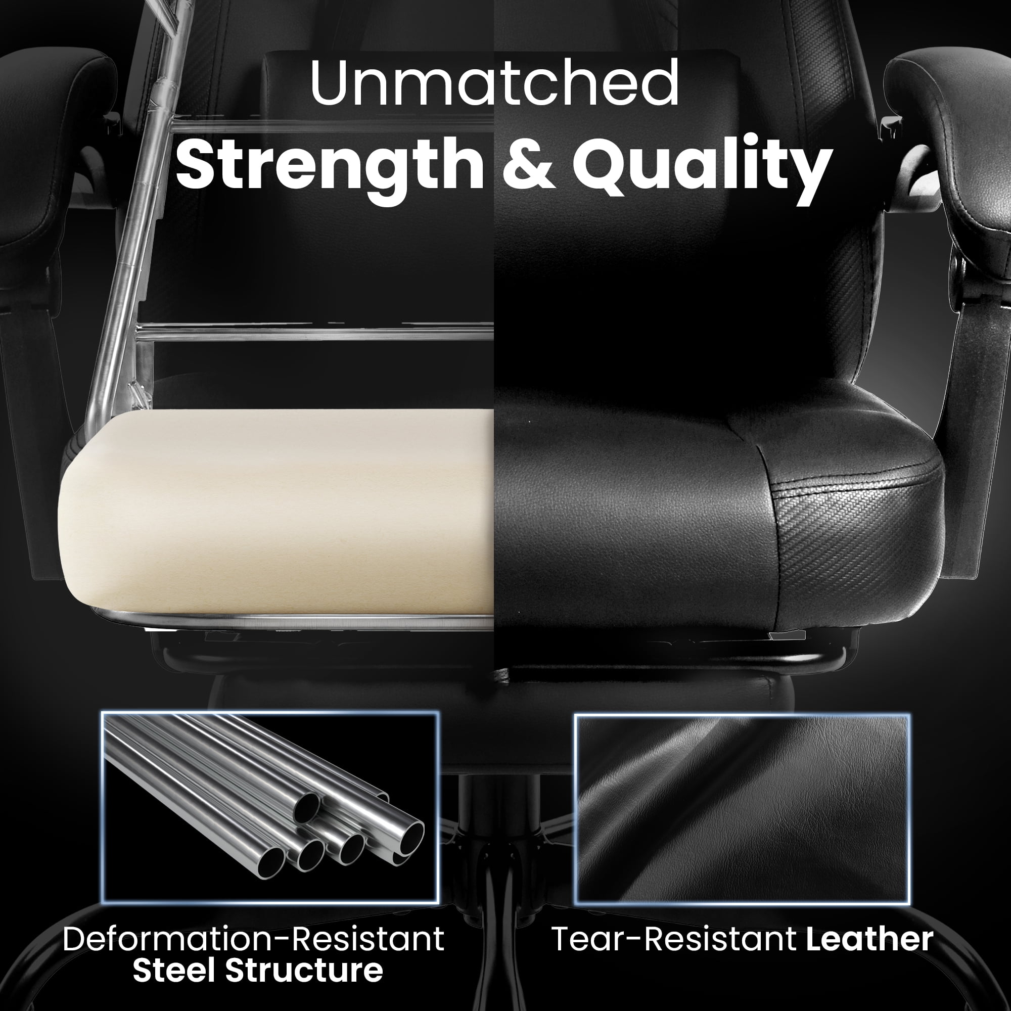 CELTOSS Gaming Chairs with Footrest, Big and Tall Gamer Chair with Headrest and Lumbar Support for adults, Black