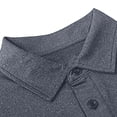 thumbnail image 6 of Men's Soft Performance Lapel Shirt, Moisture-Wicking Golf T-Shirt, Short Sleeve Breathable Button Tee Tops for Business Casual Sports Daily Wear Dark Gray S, 6 of 8