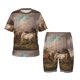 thumbnail image 1 of Balery Three Horses Oil Painting Conjunto de Pijama Infantil de Manga Corta con Estampado – Ropa de Dormir de Algodón Suave-3X-Large, 1 of 5